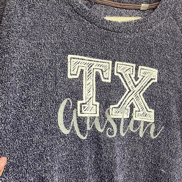 Royce Comfy Terry Austin Texas Purple Pullover sweater Size Large - Picture 3 of 9